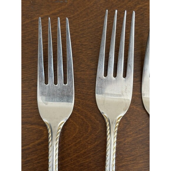 Oneida Belmont Lyons Stainless Nickel 18/10 Rope Edge Silverware Set Of 6 Forks - Picture 4 of 16